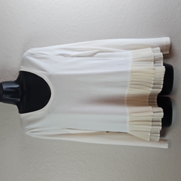 J. Crew | Women's Scoop Neckline Pull-Over Double Ruffle Chiffon Hem Line Sz L - Picture 1 of 9